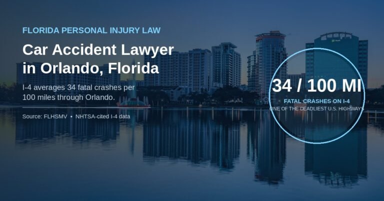 Orlando Florida highway illustrating I-4's high fatal-crash rate