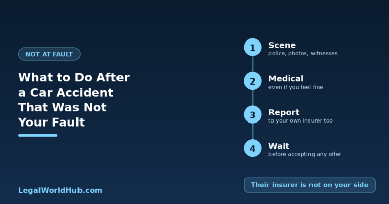 Steps to take after a car accident that was not your fault, from the scene through to the insurance claim