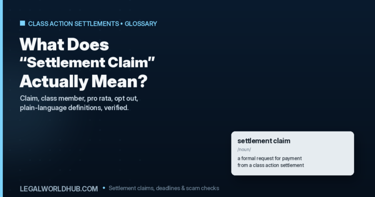 Explaining what a settlement claim means and how it differs from a settled legal claim