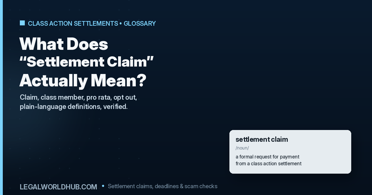 Explaining what a settlement claim means and how it differs from a settled legal claim
