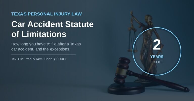 Calendar and gavel illustration representing the Texas two-year car accident statute of limitations deadline