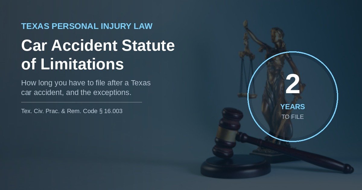 Calendar and gavel illustration representing the Texas two-year car accident statute of limitations deadline