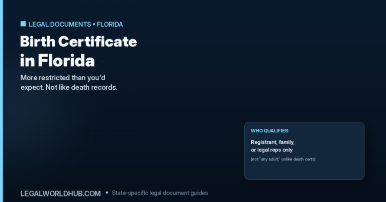 Florida birth certificate eligibility showing it is more restricted than Florida death certificates