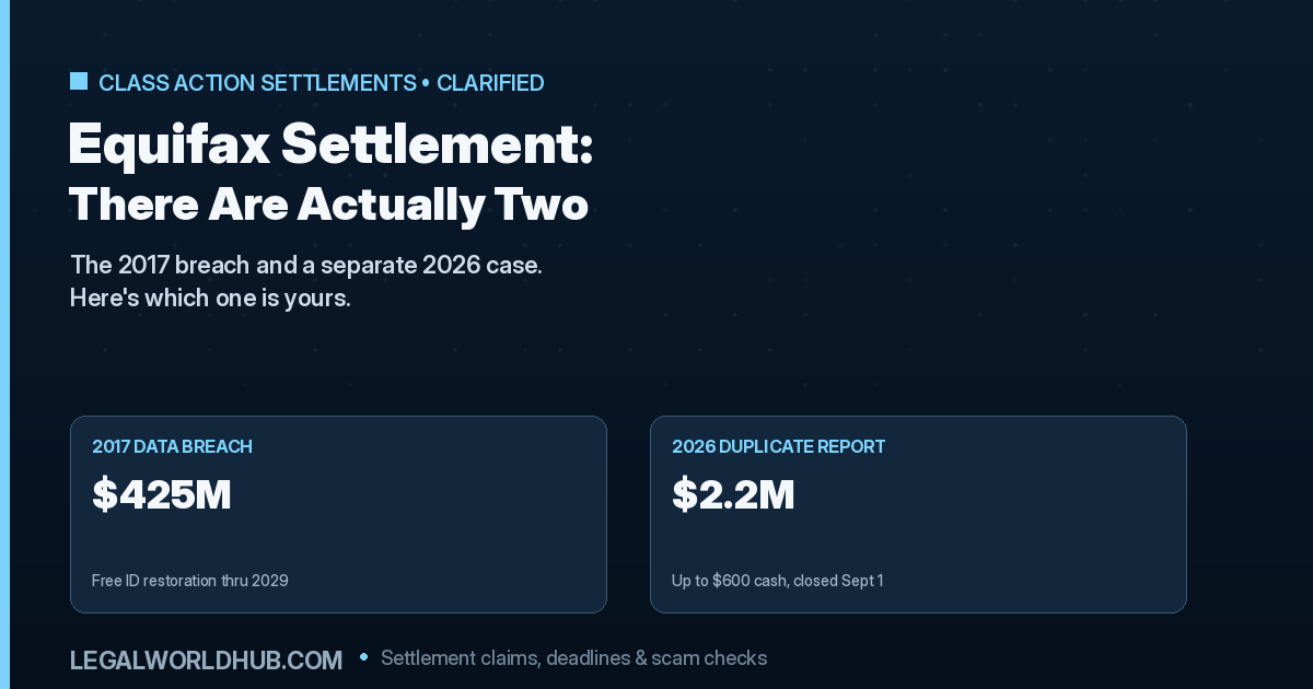 Comparing the two separate Equifax settlements, the 2017 data breach and the 2026 duplicate reporting case
