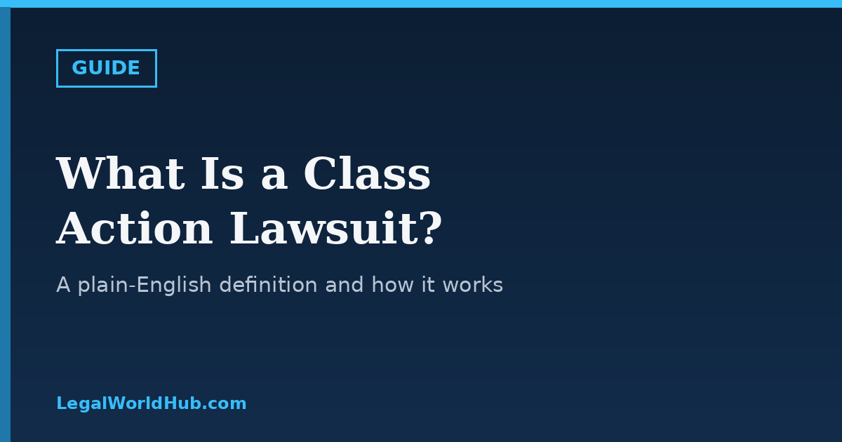 What is a class action lawsuit explained with a plain-English definition and how the process works