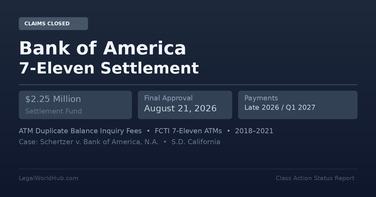 bank of america 7 eleven settlement