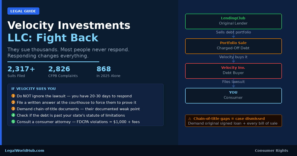 Velocity Investments LLC Filed a Lawsuit Against You. Here Is How to Fight It.
