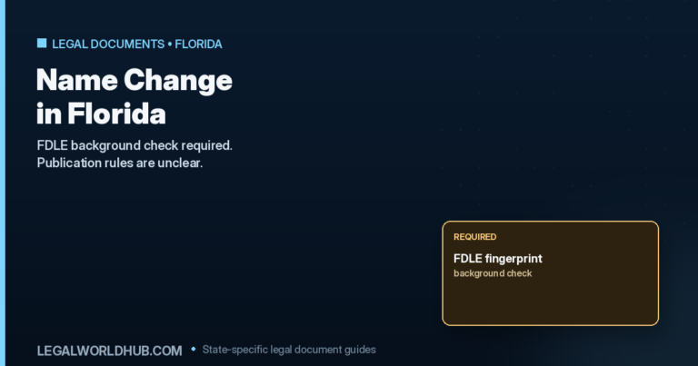 Florida legal name change showing the mandatory FDLE fingerprint background check requirement