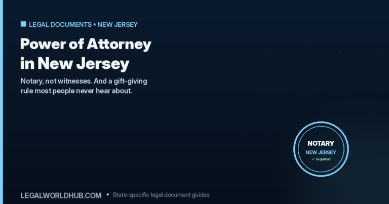 New Jersey power of attorney requirements showing notarization and the gift-giving authority limit