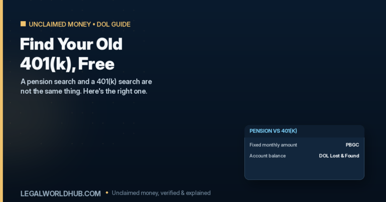 How to find an old unclaimed 401k retirement account through the Department of Labor