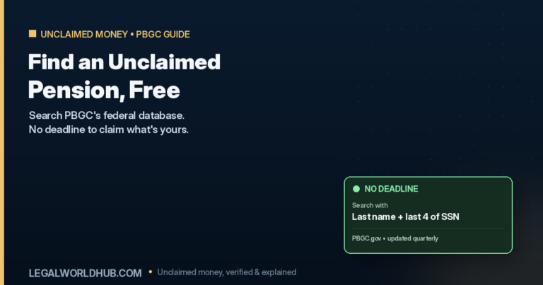 How to search the PBGC database for an unclaimed pension with no deadline to claim