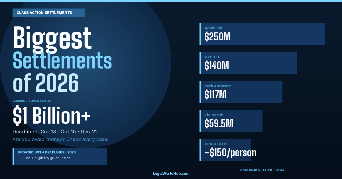 Biggest Class Action Settlements of 2026: Full List With Deadlines